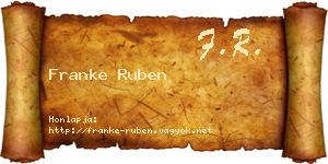 Franke Ruben névjegykártya
